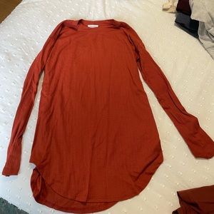Orange Maternity Long Sleeve Shirt